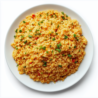 Bulgur Dish on White Plate