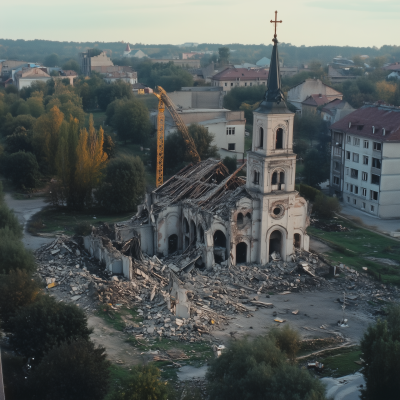 Aerial View of a War Zone