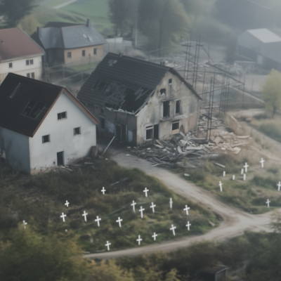 Aerial View of a War Scene