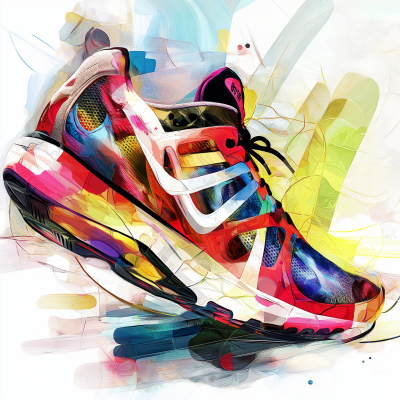 Colorful Athletic Shoe Collage