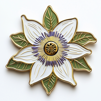 White Passionflower Badge