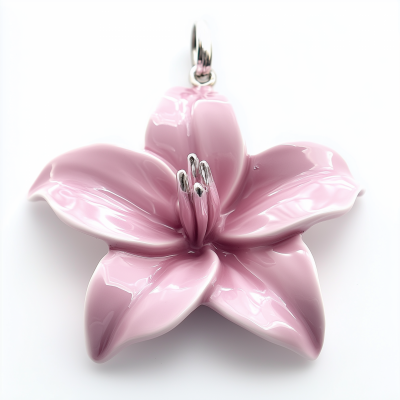 Ceramic Dark Pink Lily Charm