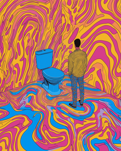 Abstract Man and Toilet Pattern