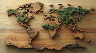 Wooden World Map