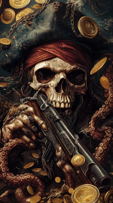 Pirate Skull with Octopus