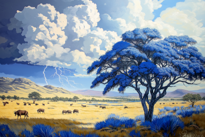 Thunderous Savannah Landscape