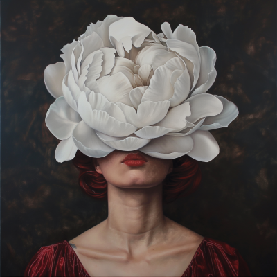 Woman with White Peony