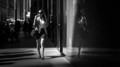 Woman Walking in City