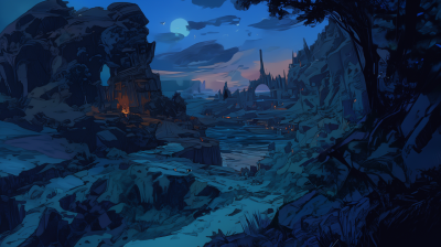 Fantasy Night Landscape
