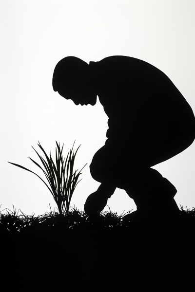 Crocus Planting Silhouette
