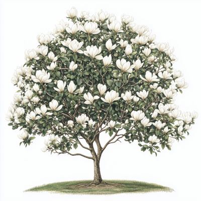 Magnolia Virginiana Illustration