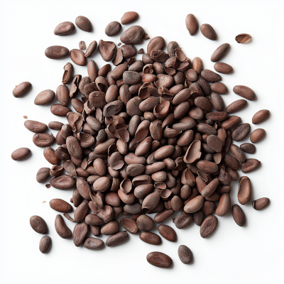 Cacao Beans on White Background