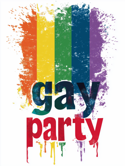 Rainbow Gay Party Poster