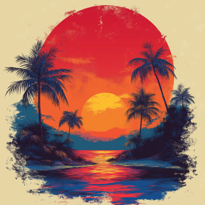 Summer Sunset Beach Pattern