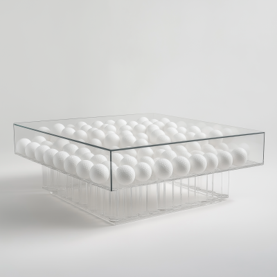 Acrylic Table with Golf Balls