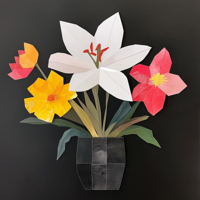 Paper Collage of Flowers