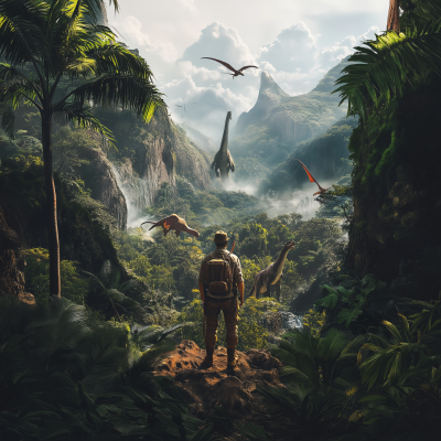 Jungle Explorer with Dinosaurs