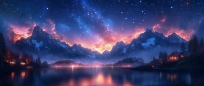 Starry Night Over Mountains