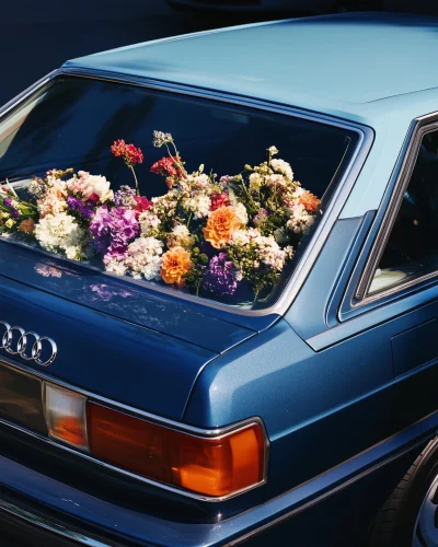 Retro Blue Audi 100 Avant