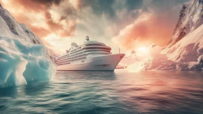 Cruise Ship and Iceberg