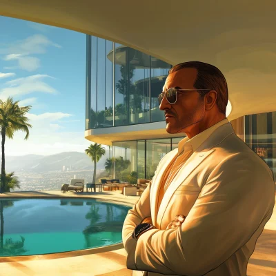 Realistic Mobster in Luxurious Penthouse