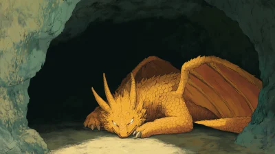 Sleeping Dragon in Cave