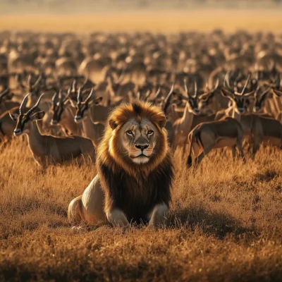 Majestic Lion in the Savanna