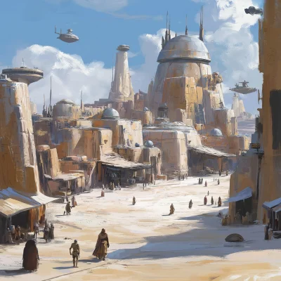 Desert City Inspired by Sci-Fi