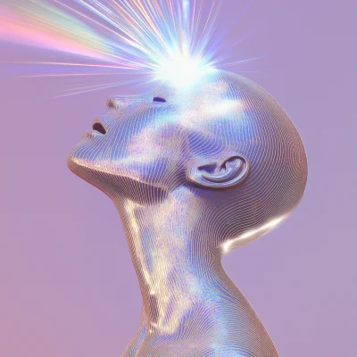 Translucent Head with Radiant Background