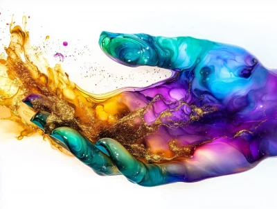 Elegant Alcohol Ink Hand