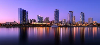 Modern City Skyline at Dusk