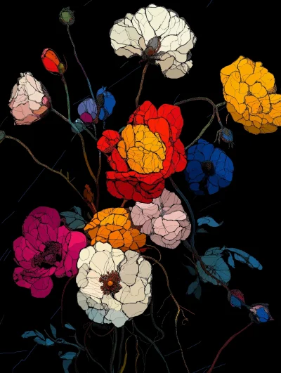 Pixelated Flower Art