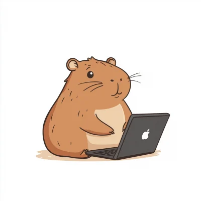 Capybara with MacBook