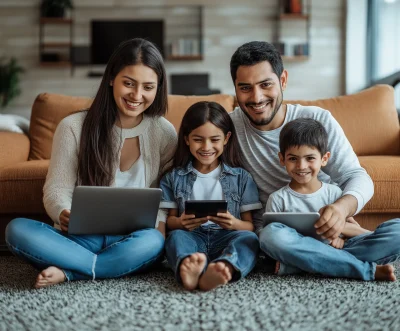 Peruvian Family Relaxing Together