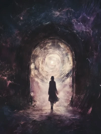 Woman in Cosmic Doorway