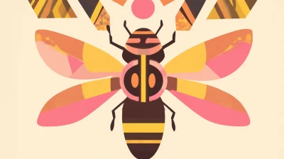 Flaming Bee Illustration