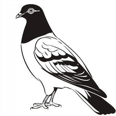 Black Outline Pigeon