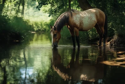 Horse by the Pond