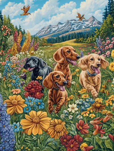 Dachshunds in Bloom