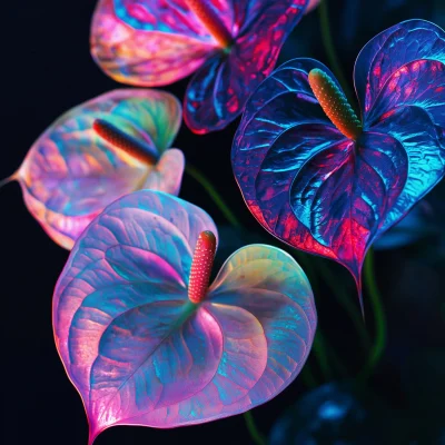 Neon Anthurium Blooms