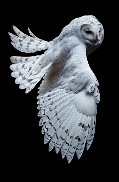 Majestic White Owl in Flight