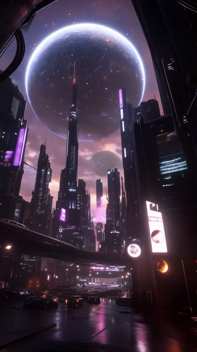 Celestial Cyberpunk City