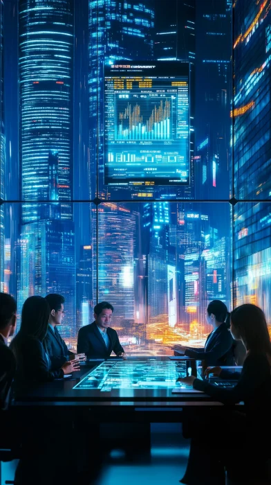 Futuristic Business Meeting