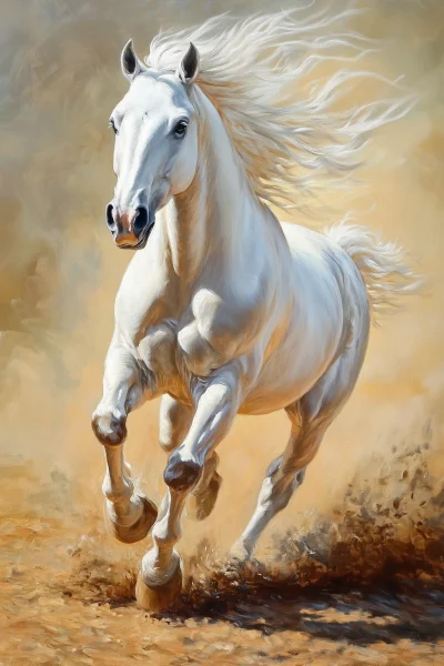 Running White Horse