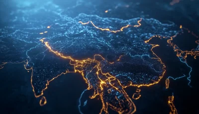 Glowing Map of China