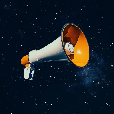 Floating Megaphone in Space