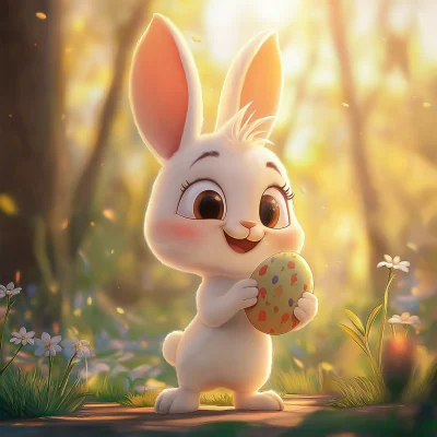 Cute Bunny with Easter Egg