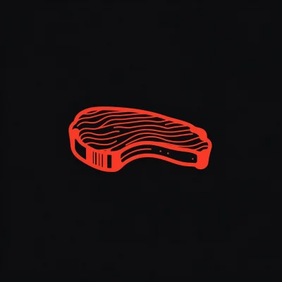 Minimalist Steak Silhouette