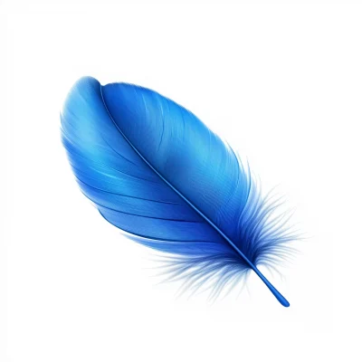 Realistic Blue Feather