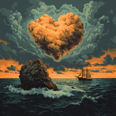 Stormy Sea and Heart